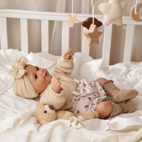 Vista 6 de BABESIDE Muñecas de bebé Reborn Sunny - Muñeca de bebé realista de vinilo suave de 17 pulgadas con pose sonriente, muñecas de bebé de la vida real