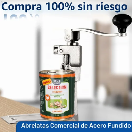 Vista 9 de Abridor de latas comercial resistente para 11100, abridor de latas industrial para 10 latas, abridor de latas manual con base de acero chapado