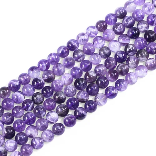 Vista 23 de Cuentas de gemas naturales redondas sueltas para fabricación de joyas DIY, energía de cristal, curación. 1 filamento de 38 cm (Amazonita, 4 mm