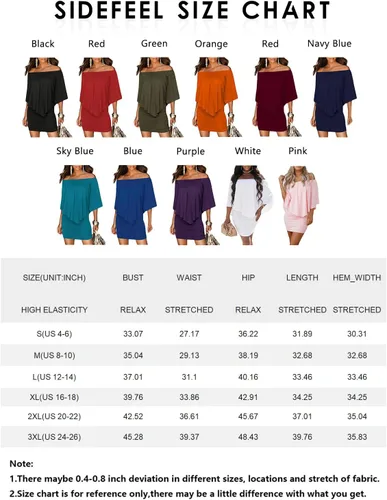 Vista 6 de Sidefeel Vestido corto con volantes y hombros descubiertos para mujer