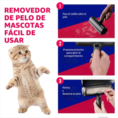 Vista 3 de ChomChom Roller Removedor de pelo de mascotas – Rodillo de pelusa reutilizable de tamaño original para gatos y perros en muebles, sofá, alfombra