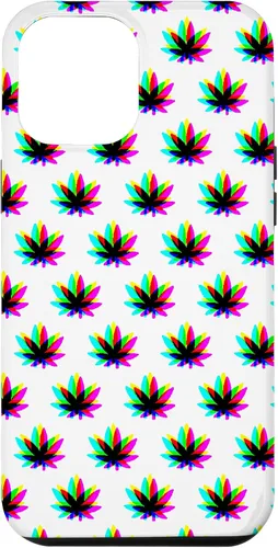 Vista 25 de Funda para iPhone 13 Pro Max Weed Pattern Colorido Psicodélico Marihuana Cannabis Stoner Case