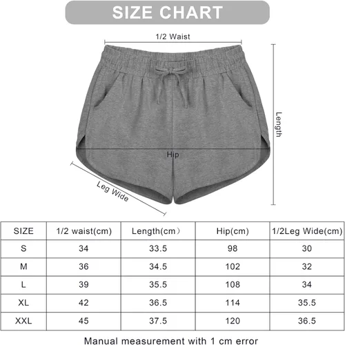 Vista 2 de URATOT Paquete de 3 pantalones cortos deportivos para mujer, de algodón, para yoga, correr, entrenamiento, pantalones deportivos de verano