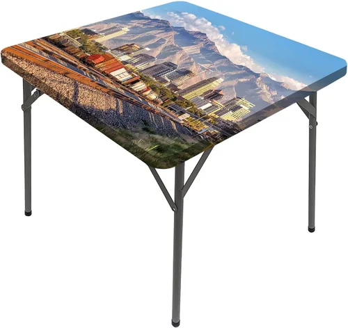 Vista 20 de Mantel cuadrado para mesa de paisaje, majestuosa escena matutina brumosa Triglav National Elástico, se adapta a mesas de 24 x 24 pulgadas