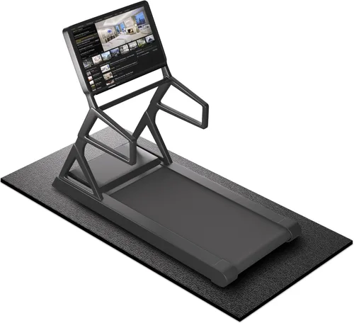 Vista 13 de Tapete para caminadora, 7'x3'/6'x3'/6'x2.5'/5.6'x2'/4'x2', 6mm de grosor, alfombrilla de equipo de ejercicio para gimnasio para piso de madera negro
