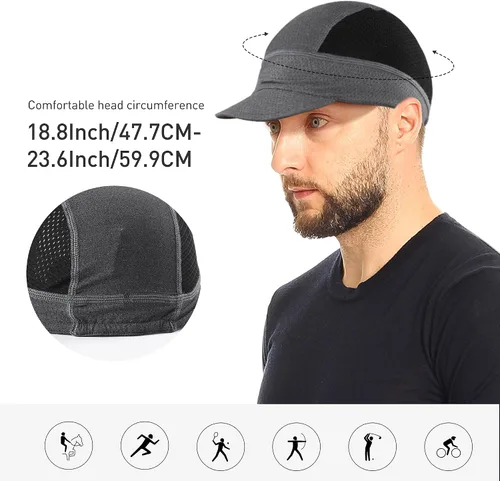 Vista 6 de Arcweg Gorras de ciclismo transpirables para debajo del casco, sombrero de bicicleta que absorbe el sudor, sombrero a
