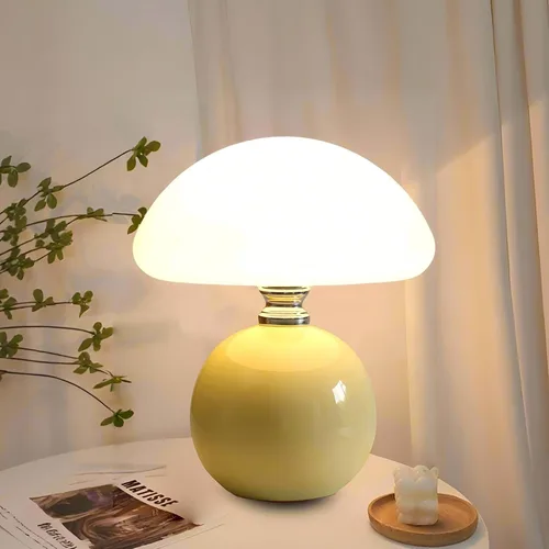 Vista 8 de Lámpara de hongo para dormitorio, sala de estar, lámparas de mesa de hongos para mesitas de noche, lámpara de mesa pequeña de escritorio de 3