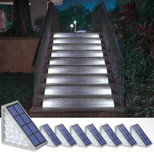 Vista 9 de NIORSUN Luces solares, impermeabilidad IP67, encendido/apagado automáticos, para escalones exterior, escalera, patio, porche, puerta delante, acera
