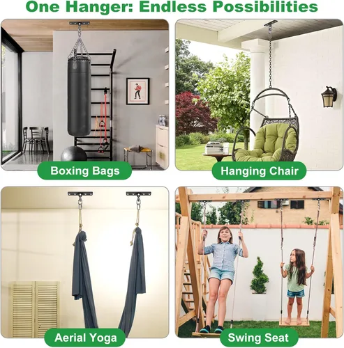 Vista 8 de SELEWARE Colgador de Saco de Boxeo de Servicio Pesado y Abrazadera de Viga para Boxeo, Muay Thai, MMA Beam & Ceiling Mount Heavy Bag Hanger with G