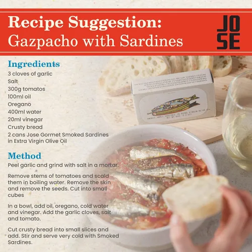 Vista 5 de Jose Gourmet Sardinas Ahumadas en Aceite de Oliva, 3.17 oz