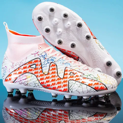 Vista 3 de Timarmtr Zapatos de fútbol para hombre, botas de fútbol para entrenamiento profesional, para interiores y exteriores, zapatillas de deporte de caña