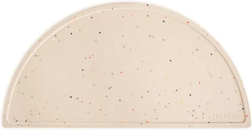 Vista 13 de mushie Mantel individual de silicona para niños, diseño antideslizante sin BPA (margarita negra)