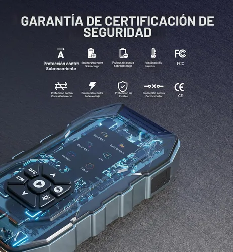 Vista 6 de Arrancador de salto de 5000 A con escáner OBD2, arranque de fuerza de 0 V Negro