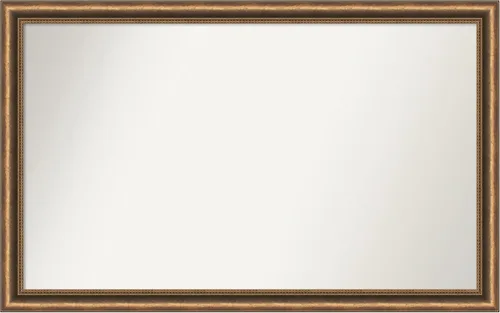 Vista 255 de Amanti Art Espejo de baño de bronce para sobre fregadero, 24 x 24 pulgadas, espejo de tocador cuadrado estrecho de bronce Manhattan, marco de madera