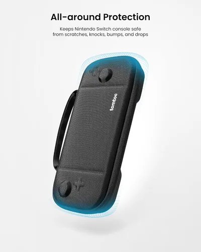 Vista 3 de tomtoc Carrying Case for Hori Nintendo Switch Split Pad Compact, Hard Shell Protective Travel Bag with 10 Game Cartridges, Split Pad Fit Controllers