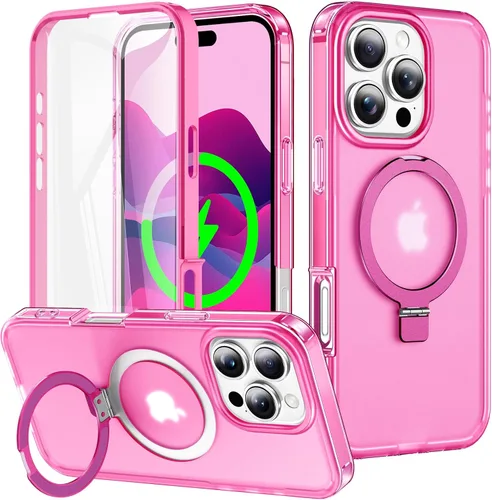 Vista 61 de Funda de cuerpo completo a prueba de golpes para iPhone 13 Pro con soporte magnético invisible [compatible con MagSafe] protector de pantalla