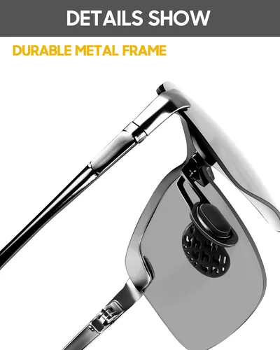 Vista 3 de TJUTR Lentes de sol fotocromáticos polarizados para hombre para conducir de día y noche antirreflejos ideales para condiciones de luz baja a media
