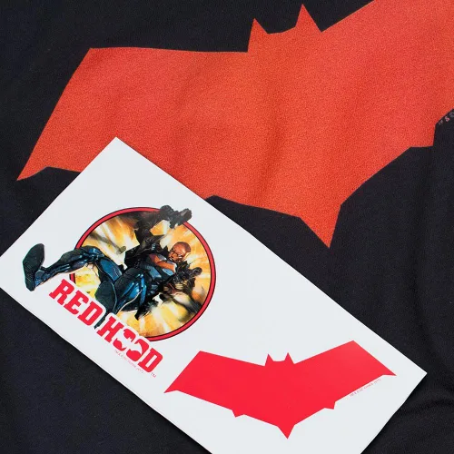 Vista 6 de Popfunk Sudadera clásica con capucha roja Jason Todd Superhero Sudadera con capucha y calcomanías