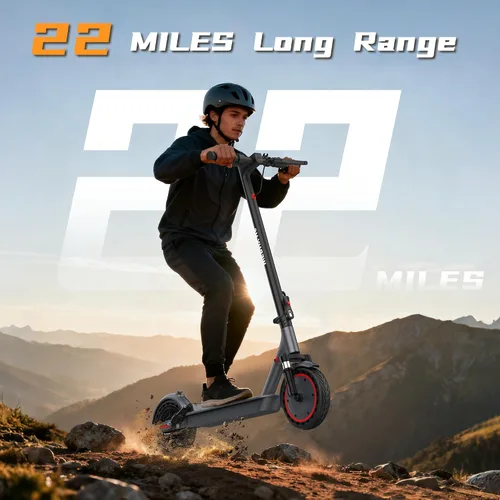 Vista 4 de WERHY 10 Inches Electric Scooter, 22 MPH Top Speed & 500W Powerful Motor, 22-28Miles Long Range, Folding E Scooter with Dual Braking for Adults