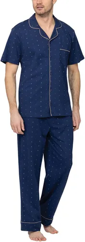 Vista 24 de PajamaGram Conjunto de pijama para hombre, clásico, 100% algodón Negro