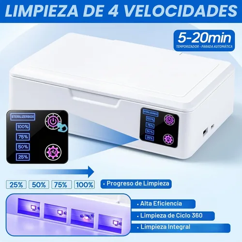 Vista 3 de Caja del limpiador de herramientas del clavo, con la carga USB