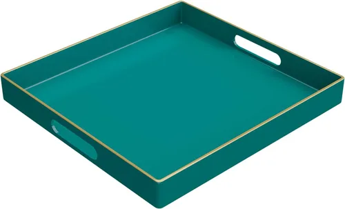 Vista 15 de MAONAME Juego de 2 bandejas decorativas rosadas, bandeja ovalada con asas