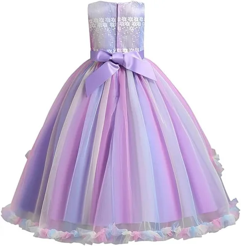 Vista 47 de Vestido de tul de unicornio arcoíris para niñas, vestido de princesa para cumpleaños, Halloween, Navidad, concurso de baile, fiesta de baile