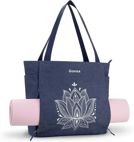 Vista 14 de Gonex Bolsa para Esterilla de Yoga, Bolsa Grande con Múltiples Bolsillos para Mujeres y Hombres, Portador de Esterilla de Lona, Cremallera Completa