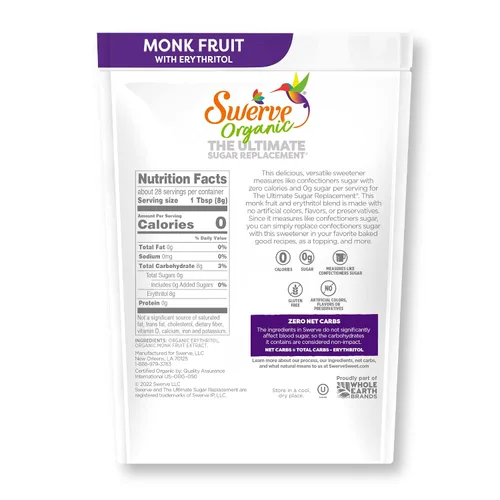 Vista 3 de Swerve Organic Monk Fruit Blend - Edulcorante de reemplazo de azúcar, 8 onzas (paquete de 1)