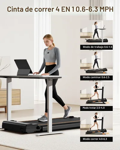 Vista 2 de LONTEK Walking Pad with 15% Incline & Handle Bar, Treadmills for Home Small