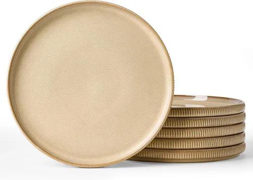 Vista 28 de famiware Star Platos de Ensalada para 6, Juego de Platos de 8 Pulgadas, Vajilla de Gres, Platos Pequeños para Postre, Ensalada, Aperitivo, Blanco
