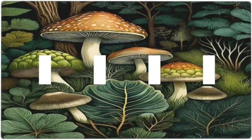 Vista 88 de Cubiertas de Interruptor de Luz Artísticas Decorativas Boho Figura Abstracta Interruptor de Pared Único Placa de Interruptor Decorativo Placa