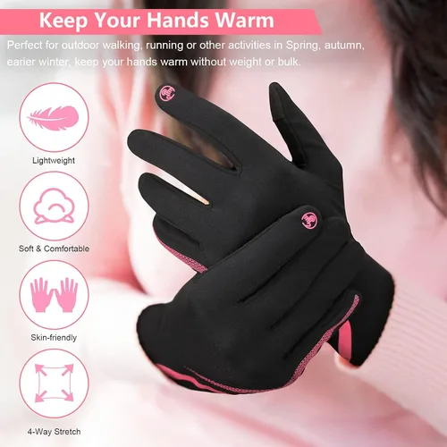 Vista 2 de Cevapro Womens Winter Gloves for Women Touchscreen, Thin Lightweight Winter Gloves Thermal Warm Gloves for Women Running Cycling Driving Hiking