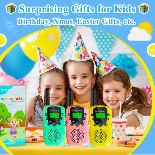 Vista 6 de Walkie Talkies para niños, juguetes Walkie Talkie para niñas y niños, juguetes al aire libre para edades de 4 a 8 a 12 años, linterna integrada, 22