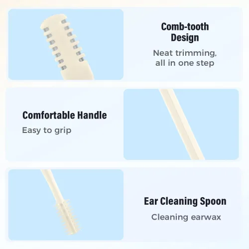 Vista 2 de Cortador de pelo nasal, 2025 Doble cara para la eliminación de pelos de nariz, herramienta manual de eliminación de pelos de fosa nasal con rotación
