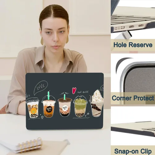 Vista 29 de Funda compatible con MacBook Air de 11 pulgadas 2015-2010 A1465 A1370, diseño impreso de plástico para laptop, carcasa protectora Air de 11.6