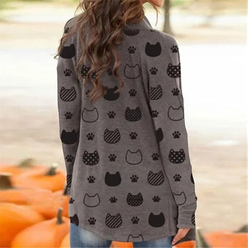 Vista 3 de Cárdigan para mujer, casual, manga larga, clásico, frente abierto, para otoño, talla grande, ligero, suave, cómodo, abrigo de gran