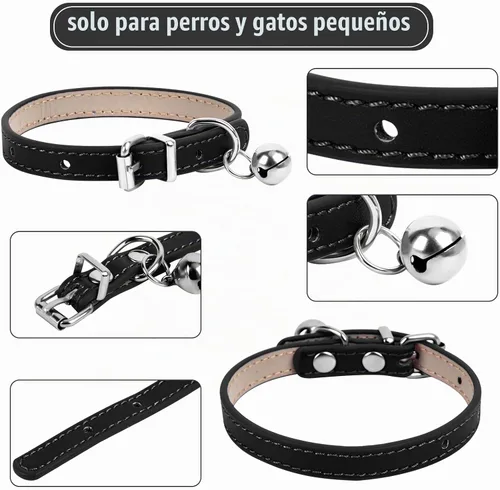Vista 2 de XXS - Collar de perro con taza de té para perro, 3/8 pulgadas de ancho, color negro