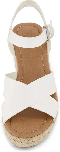 Vista 3 de CUSHIONAIRE Sandalias de cuña Robbie para mujer + espuma viscoelástica y anchos disponibles, Negro