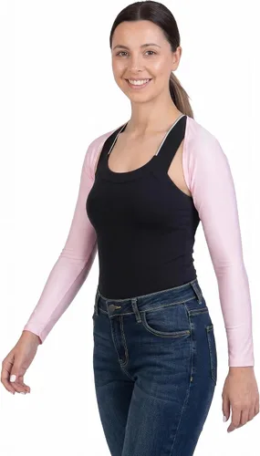 Vista 10 de OutdoorEssentials Mangas de brazo para mujer – Chal de golf UV con mangas – Bolero de entrenamiento – Medias de brazo para protección solar Negro