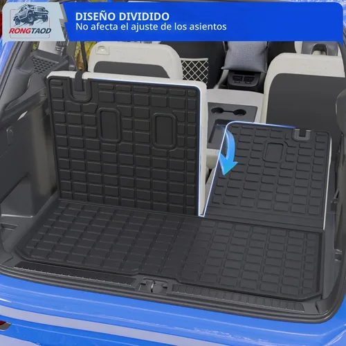 Vista 7 de Rongtaod Alfombrillas de piso compatibles con Honda Pilot 2016-2022 de 7 asientos, alfombrilla de maletero, alfombrilla de carga, forro de carga