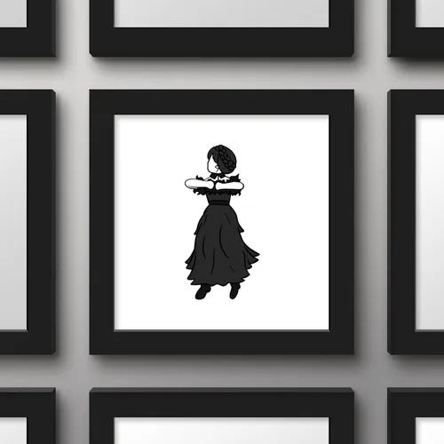 Vista 2 de Trends International Gallery Pops Wednesday - Wednesday Dance #4 - Póster de pared, 12.00 x 12.00 pulgadas, versión de marco negro