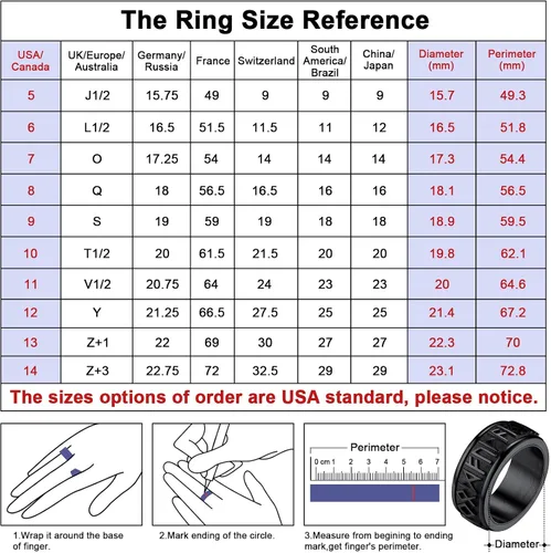 Vista 6 de FaithHeart Anillo de runas giratorias vikingas nórdicas de acero inoxidablechapado en oro, anillos giratorios para hombres y mujeres, puede grabado