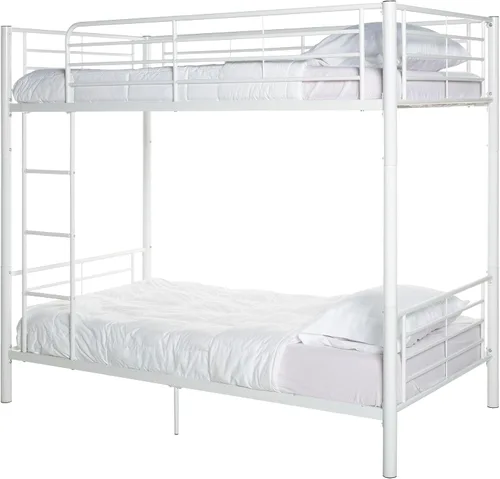 Vista 13 de Walker Edison Elodie - Litera de metal, cama individual sobre cama individual, color blanco