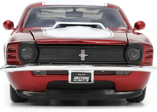 Vista 3 de Jada Big Time Muscle 1:24 1970 Ford Mustang Boss 429 - Auto fundido a presión, color rojo caramelo, juguetes para niños y adultos
