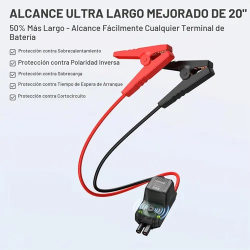 Vista 8 de POPULO Arrancador de coche con compresor de aire, caja de refuerzo portátil de 12 V 59.2 Wh con inflador digital de neumáticos de 150 PSI