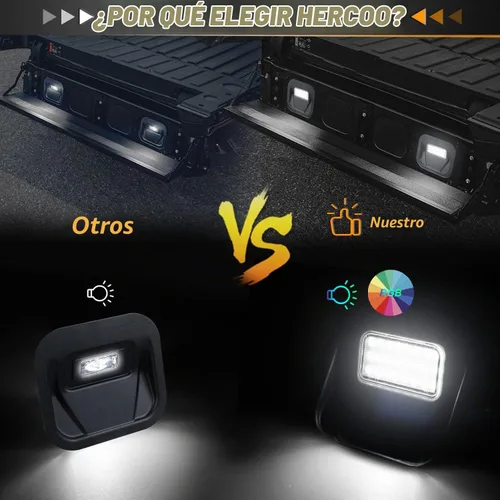 Vista 3 de HERCOO Multipro Kit de Luz LED Flexible RGB Multicolor para Escalón de Compuerta Trasera y Plataforma de Camioneta Compatible con GMC Sierra 1500
