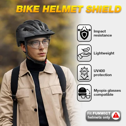 Vista 2 de Gafas de bicicleta magnéticas con casco, viseras solares extraíbles/desmontables para casco de bicicleta para ciclismo (Cristal)