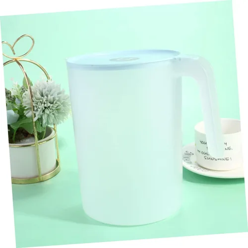 Vista 3 de Mikinona Jarra de agua de plástico Jarra de bebida Lidspot Apertura grande para fácil recarga azul