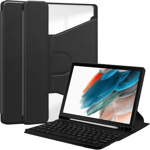 Vista 10 de kaidisen Funda con teclado giratorio 360° para Galaxy Tab S6 Lite de 10.4 pulgadas, soporte vertical, teclado magnético desmontable, funda Azul/claro